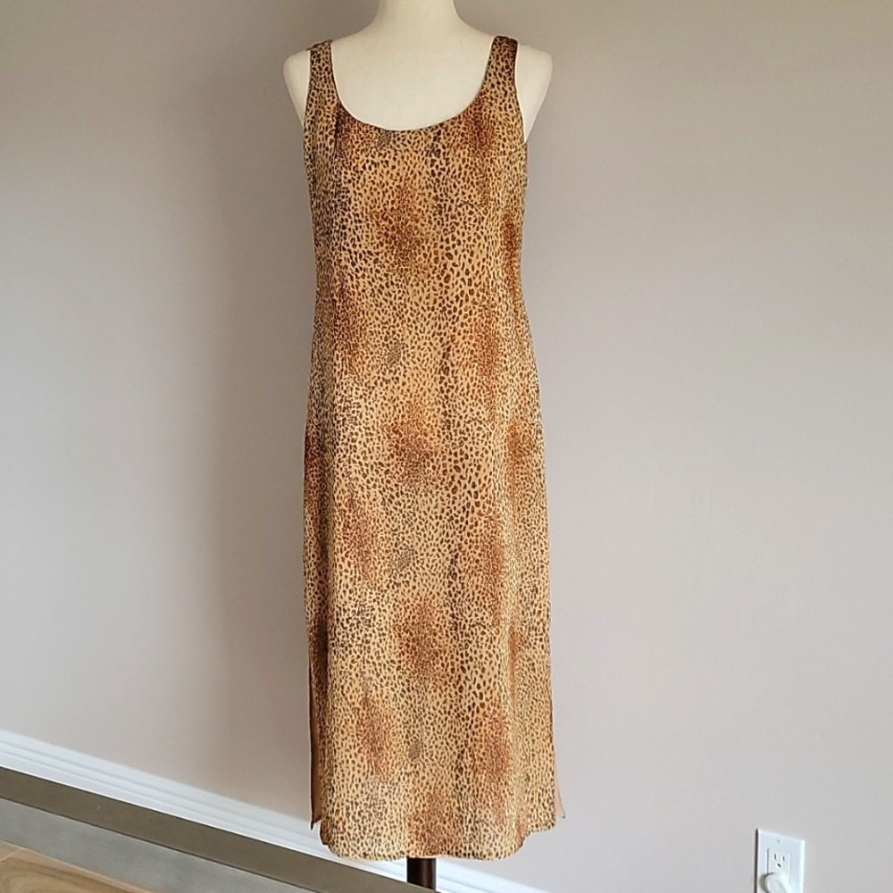Animal Print Side Slit Dress